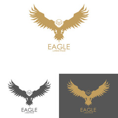 Logo template with eagle silhouette.
