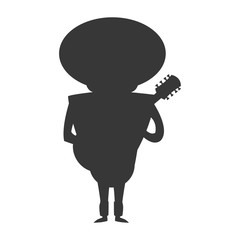flat design mariachi musician icon vector illustration silhouette