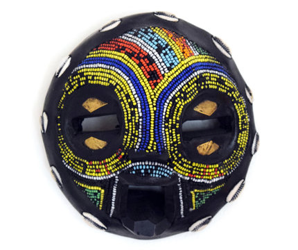 Wooden carved African face mask