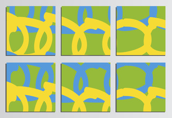 Placards or Posters. Summer olympic games. Colors of Brazil. Cor