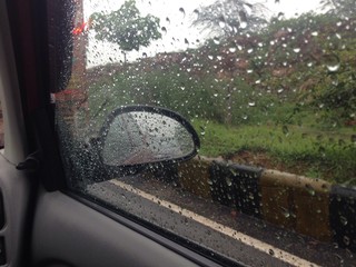 travelling in rain