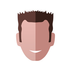 Male avatar concept represented by man head icon. Isolated and flat illustration
