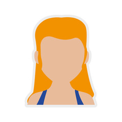 Female avatar concept represented by woman head icon. Isolated and flat illustration