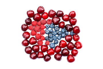 Isolated berry heap on a white background