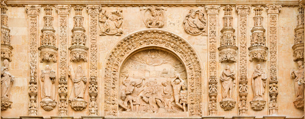 SALAMANCA, SPAIN, APRIL - 17, 2016: The Lapidate of st. Stephen as the detail from portal of...