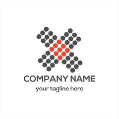 Letter X Typography Logo Vector