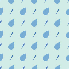 Rain seamless pattern. Rainy seamless background pattern with drops of rain and ice.