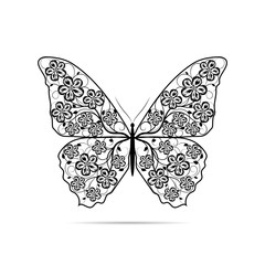 Beautiful butterfly with floral pattern.