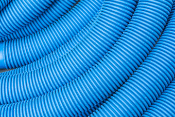 Blue round plastic tube pattern