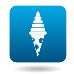 Tasty ice cream cone icon in simple style isolated on white background