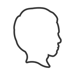 Person concept represented by male head icon. Isolated and flat illustration