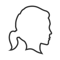 Person concept represented by female head icon. Isolated and flat illustration