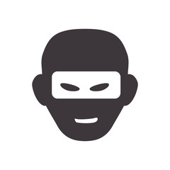 Insurance and Protection concept represented by thief cartoon icon. Isolated and flat illustration