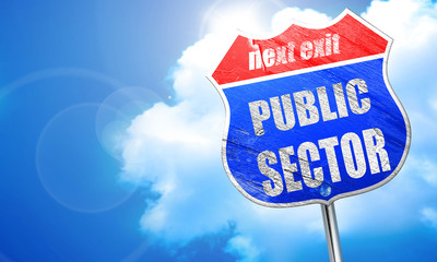 public sector, 3D rendering, blue street sign