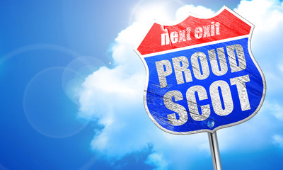 proud scot, 3D rendering, blue street sign