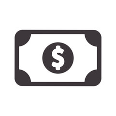 Money concept represented by bill icon. Isolated and flat illustration