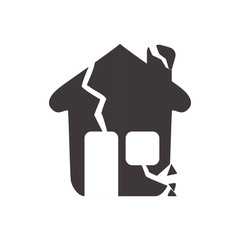 Insurance and Protection concept represented by house accident icon. Isolated and flat illustration