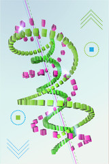 Modern Illustration of the spiral structure with additional light effects, art for web and print design appealing for abstract, science , computer, medicine and technology theme.