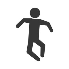 Person doing action concept represented by pictogram jumping icon. Isolated and flat illustration