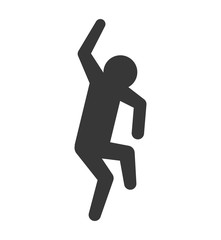Person doing action concept represented by pictogram jumping icon. Isolated and flat illustration