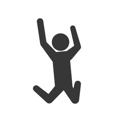Obraz premium Person doing action concept represented by pictogram jumping icon. Isolated and flat illustration