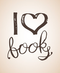 Lettering I love books