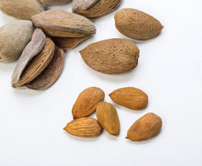 Almonds isolated on white