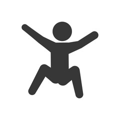 Person doing action concept represented by pictogram jumping icon. Isolated and flat illustration