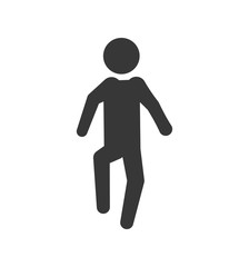 Person doing action concept represented by pictogram jumping icon. Isolated and flat illustration