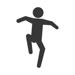 Person doing action concept represented by pictogram jumping icon. Isolated and flat illustration