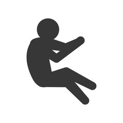 Person doing action concept represented by pictogram jumping icon. Isolated and flat illustration