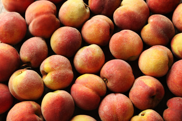 Ripe and sweet peach fruit background