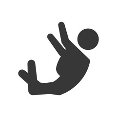 Person doing action concept represented by pictogram jumping with parachute icon. Isolated and flat illustration