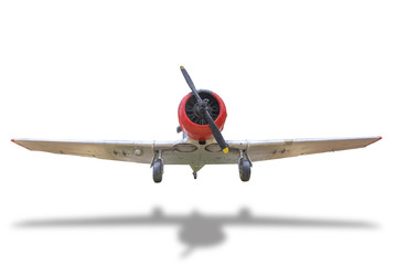 Retro plane struck the ground white.
