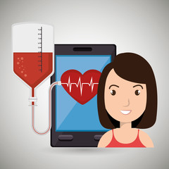 woman young bood smartphone