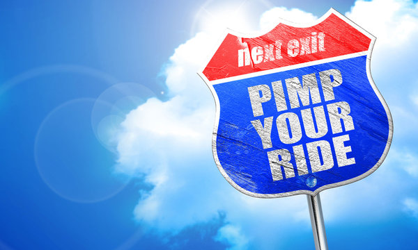 Pimp Your Ride, 3D Rendering, Blue Street Sign