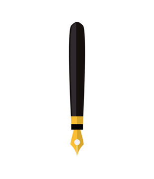 Instrument to write concept represented by pen icon. Isolated and flat illustration