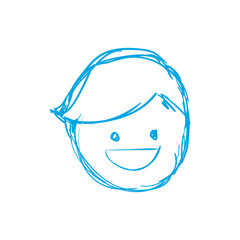 Fototapeta premium Avatar sketch concept represented by boy icon. Isolated and flat illustration