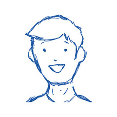 Avatar sketch concept represented by man icon. Isolated and flat illustration