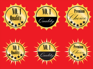 Collection set of vector premium golden sticker labels.