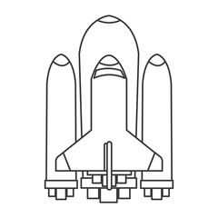 flat design space shuttle icon vector illustration