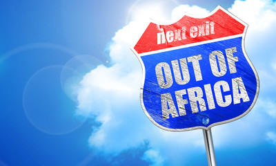 out of africa, 3D rendering, blue street sign