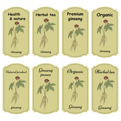 Ginseng panax color labels