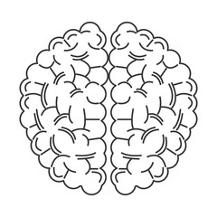 flat design human brain icon vector illustration