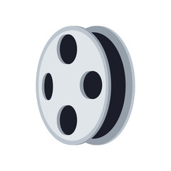Fototapeta premium Cinema and Movie concept represented by film reel icon. Isolated and flat illustration