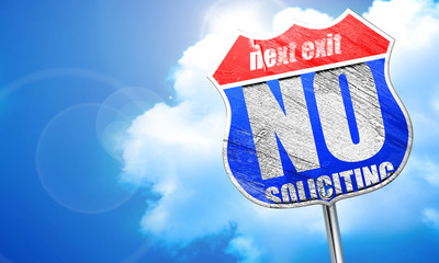 non-solliciting, 3D rendering, blue street sign