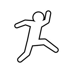 Person doing action concept represented by pictogram jumping icon. Isolated and flat illustration