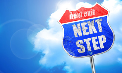 next step, 3D rendering, blue street sign