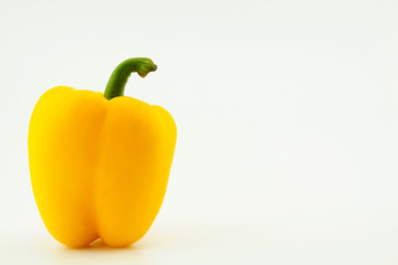 Yellow  pepper on white background.Healthy concept.
