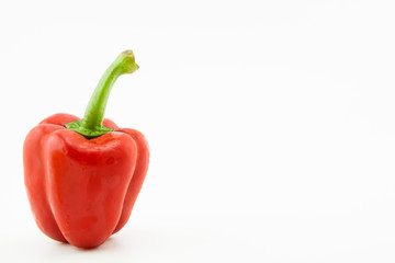 Red pepper on white background.Healthy concept.